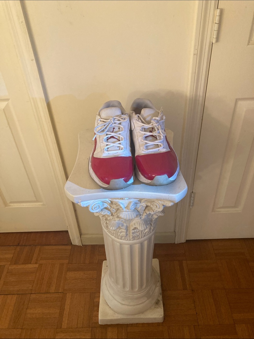 Jordan Men's Athletic Shoes in White and Pink